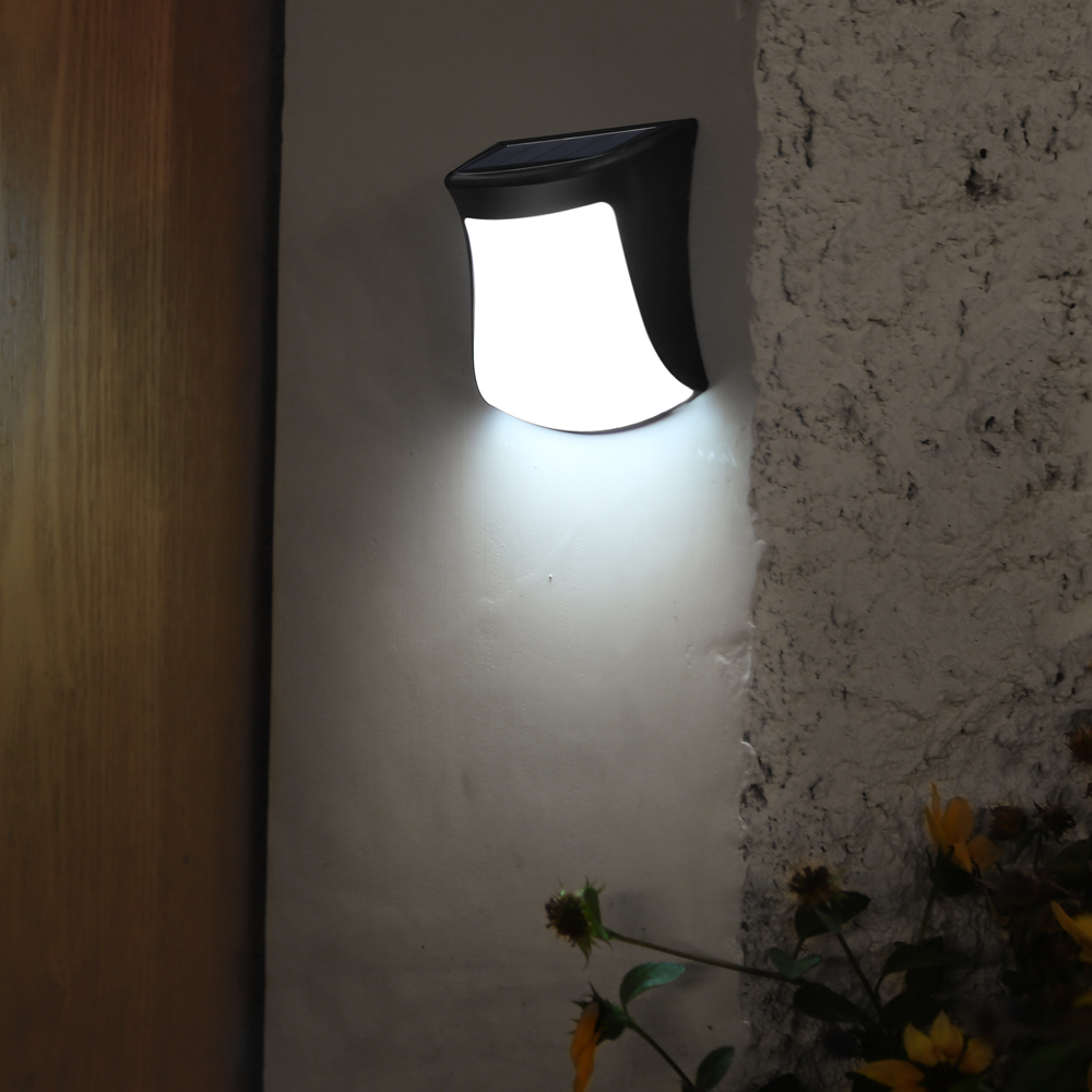 2 pcs/lot garden solar light night light Home garden atmosphere wall fence decoration outdoor step wall light Solar charging light control induction waterproof wire free white light
